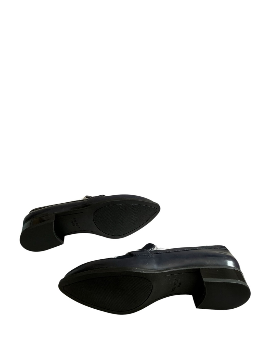 Nine West Women’s Dark Navy Patent Leather Slip-On Loafers - Picture 7 of 8